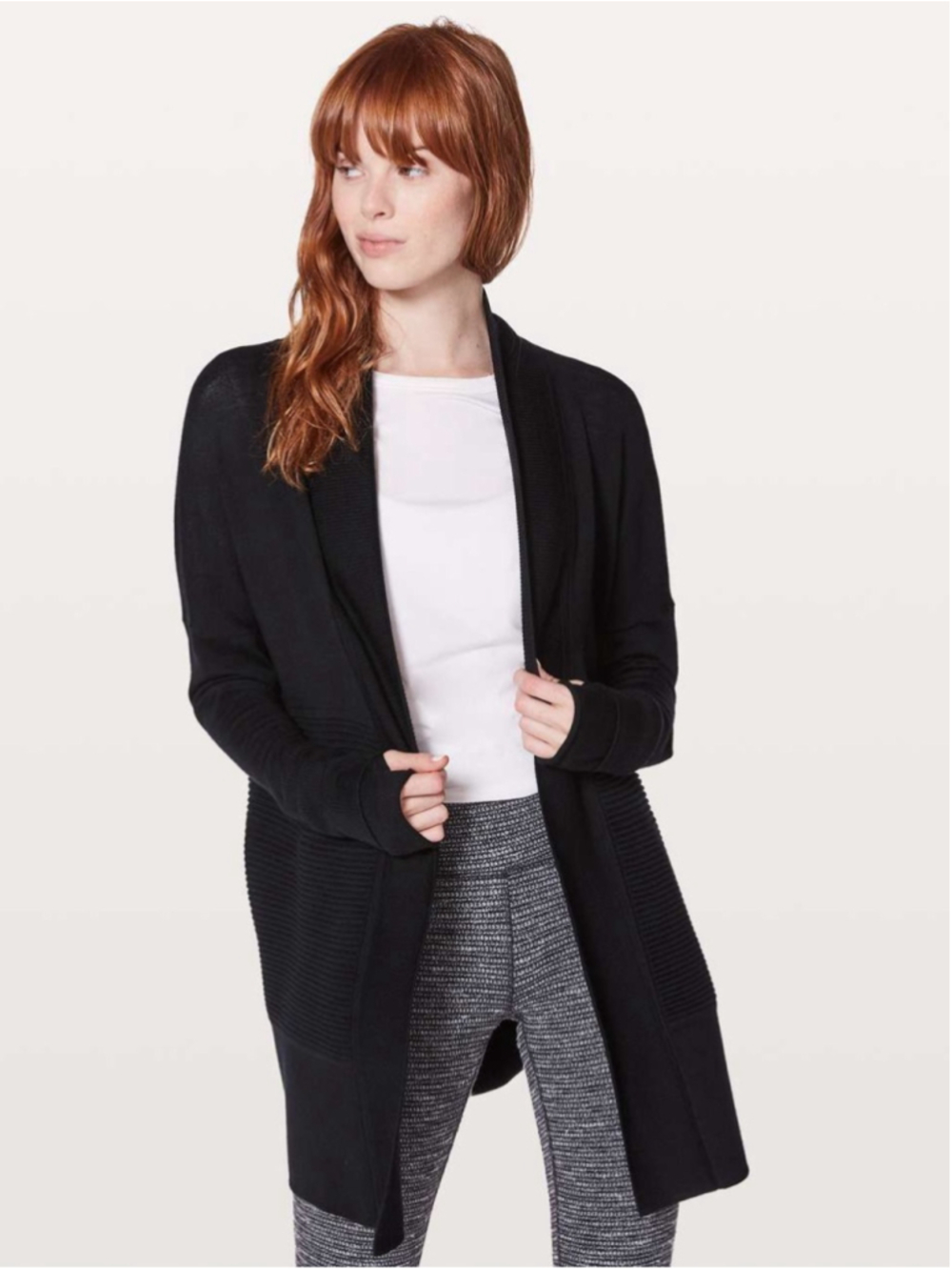 Lululemon Sit In Lotus Wrap II Cardigan Sweater Black Size 10